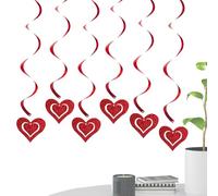 Valentines Ceiling Decor Romantic Swirls Pendant 6 Pieces Valentines Heart Ornament for Wedding Farmhouse Door Bedroom Window Home Porch and Others