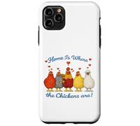 Valentines Chicken Funny Home Is Where The Chickens Are Case for iPhone 11 Pro Max