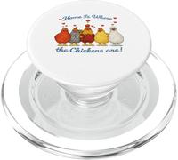 Valentines Chicken Funny Home Is Where The Chickens Are PopSockets PopGrip for MagSafe