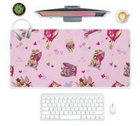 Valentines Colourful Owls Desk Pad Gamer Mouse Mat with Non-Slip Rubber Base Smooth Face Gaming Mouse Pads 80X30 CM Mousemat Office Accessories for Desk Office Gifts Mousepads for School Home Gaming