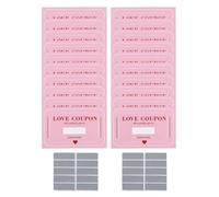 Valentines Coupons - 20-Piece Holiday Romantic Notes, Couples Date Scratch Love Coupons | Vouchers for Her Him Boyfriend Husband Bride Wife Date Night Party Adventure