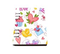 Valentines Cupcakes A5 Notebook, Pu Leather A5 Notebooks, Lined Paper Ring Binder Notebook 180Pages/90Sheets, Workbook for Journaling Writing, Journal for Note Taking, Study Essentials Journal Diary