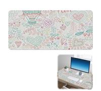 Valentines Cute Love Birds Desk Mat Non-Slip Big Mouse Mat with Smooth Surface Pu Leather Keyboard Mouse Pad Large Mousemat Office Accessories for Desk Computer Accessories Gifts Mousepad Gaming