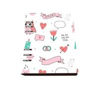 Valentines Cute Owls and Floral Notebook, Pu Leather Notebooks, Lined Paper Spiral Bound Notebook A5 180Pages/90Sheets, Workbooks for Writing, Notepads for Office, College Essentials Journal Diary