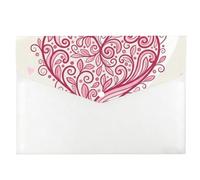 Valentines Cute Pink Heart File Organiser, Envelope Folders, Documents Folder, Stationery Supplies Clear A4 Plastic Wallets, Plastic File A4 with Snap Button, Pockets for School Office Home Travel