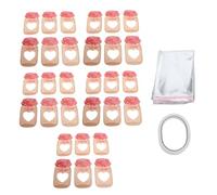 Valentines Day, 30PCS Jar Greeting Cards with Plastic Bags and Double Sided Adhesive, DIY Classroom Party Favors - Creative 3D Candy Holder, Easy to Use, Ideal for (Style C)