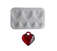 Valentines Day 3D Heart Pendant Resin Mould Sturdy Silicone Easy Release Portable for Jewelry Crafting Supplies