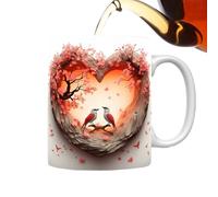 Valentine's Day 3D Love Mug: 400ml Porcelain Construction, Romantic Heart Design, Decorative Cup For Drinks, Style Fit For Hot Drinks | For Mother, Girlfriend, Nov
