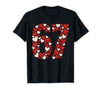 Valentine's Day 67 Meme Filled with Hearts Funny Six Seven T-Shirt