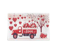 Valentine's Day A Truck with A Red Background and White Dots Rose Wooden Jigsaw Puzzles Challenging and Educational Masterpieces Puzzle 500 Piecing