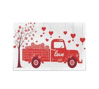 Valentine's Day A Truck with A Red Background and White Dots Rose Wooden Jigsaw Puzzles Challenging Game Toys 500 Piecing