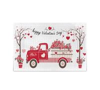 Valentine's Day A Truck with Red and White Stripes Rose Jigsaw Puzzles for Adults Challenging Puzzle Perfect for Game Nights 500 Piecing