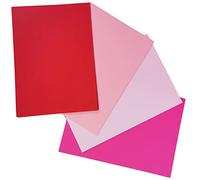 Valentines Day A4 Card Pack, Smooth Sheets to Make Your Own Cards, in Pale Pink, Hot Pink, Red & White, 160gsm Cardstock for Mothers Day Crafts & Making Projects