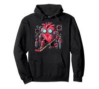 Valentine's Day AI Robot Heart Time Travel Ice Hockey Player Pullover Hoodie