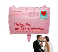 Valentines Day Balloons, Romantic Pink Envelope Inflatable, Foil Balloon Decor for Celebration, Party with Compact Design, Sturdy Material, Home Decor Boyfriend Girlfriend Wife Friend