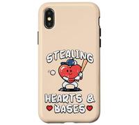 Valentines Day Baseball Stealing Hearts Bases Boys Kids Men Case for iPhone X/XS