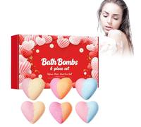 Valentine's Day Bath Bombs Heart Shaped Two Tone for Girls with Surprise Toys Inside, Handmade Natural Bubble Spa Bath Ball, Stocking Stuffer Gifts for Birthday Festival for Mom Wife Women (2 Pcs)