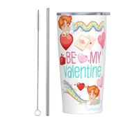Valentine's Day Be My Valentine Stainless Steel Insulated Tumbler 20 Oz Water Bottle Coffee Mug with Lid Straw