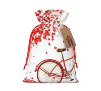 (Valentine'S Day Bike Tree Red Heart Cycle (2)) Christmas Burlap Gifts Bag With Drawstring Xmas Linen Burlap Gift Candy Pouch For Wedding Party Festival Decorating S