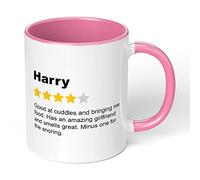 Valentine's Day Birthdays Anniversary Mug Gift Present for Him Husband Boyfriend Her Wife Girlfriend Mum Dad Grandad Star Rating (Pink Fill)