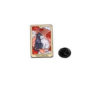 Valentine's Day Black and White Cat Tarot Cartoon Brooch - Romantic Couple Decorative Badge for Clothes(CZ0678-2)