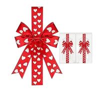 Valentine's Day Bows | 25cm Red and White Romantic Heart Home Decoration - Valentine's Day Bows Decor - For Home Living Room Bedroom Birthday Parties