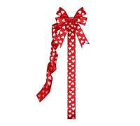 Valentine's Day Bows - 25cm Seamless Upgrade, Romantic Red and White Ribbons | Valentine Bow Decor for Family Farmhouse Bedroom Bathroom Home Hallway Holiday Birthday Party Apartment