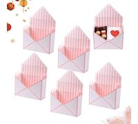Valentine's Day Box | 6 Piece Folding Envelopes - Cards, Celebrations, Souvenirs, Birthday and Festival | Food Chocolate Children Women - Decorative Gift Card Holder for Storage