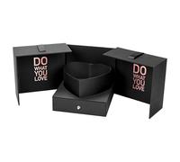 Valentine's Day Box for Women - Girls Valentine Box, Holiday Box with Drawer | 2-in-1 Valentine Box with Drawer and Satin Ribbon for Couples, Lovers and Girlfriends