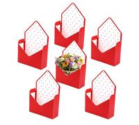Valentine's Day Box - Paper 20x7x29.5CM Foldable Set 6 Pieces | Romantic Foldable Storage Large Capacity DIY Flower Bouquet Packaging Party | cad packaging accessories