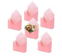 Valentine's Day Box - Paper 20x7x29.5CM Foldable Set 6 Pieces | Romantic Foldable Storage Large Capacity DIY Flower Bouquet Packaging Party | cad packaging accessories