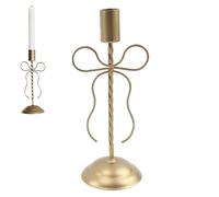 Valentine's Day Candle Holders,Gold Candlestick Holders,Metal Bow Taper CandleHolders Vintage Candle Stick Holder Candelabra for Holiday Home Decor Fireplace Mantel Wedding Party Housewarming Gift