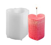 Valentine's Day Candle Mold, Engraved Love Pillar Candle Mold, Love Pillar Aromatherapy Candle Silicone Mold, Candle Wax Molds Soap Mold for Handmade