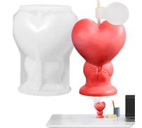 Valentine's Day Candle Moulds, Heart Silicone Mould | Valentine's Day Heart Silicone Moulds for Candles | Resin Casting Craft Supplies, Handmade Soap Wax Plate for Home Decor