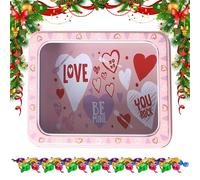 Valentine's Day Candy Container - 13.5x11x5 Cm Valentine's Day Snack Holder | Multi-Purpose Boxes & Organizers | Tinplate Jewelry Container With Transparent Window | Po