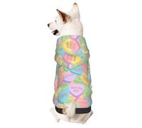 Valentine's Day Candy Heart Conversation Small Pet Hoodies Sweatshirts Dog Pullover Hooded Winter Pet Clothes XX-Large
