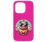 Valentines Day Capybara And Cute Heart Rodent Case for iPhone 15 Pro