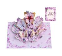 Valentines Day Card Family - 3D Butterfly Flower Vintage, Decorations Romantic Wedding Card for Kids Family Friends Mother Sister Daughter Holiday Special Occasions Blessings New Year Greeting