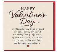Valentine's Day Card for Fiancée - Heartfelt Romantic Message, My Best Friend Soul Mate My Everything - Elegant Typography Love Card