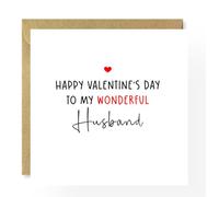 Valentine's day card for Husband, Wonderful Husband card, card from Wife, Happy Valentine's Day card