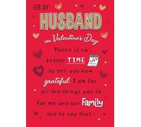 Valentines Day Card, For My Husband on Valentines Sentiment - 9 x 6 inches - Piccadilly Greetings