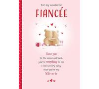 Valentines Day Card, For my Wonderful Fiancee - 9 x 6 inches - Piccadilly Greetings
