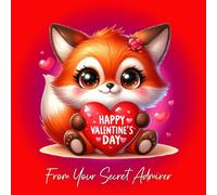 Valentines Day Card from Secret Admirer (Fox) - Romantic Love Partner Boyfriend Girlfriend Husband Wife Cute Animal Illustrated Wildlife Premium Quality Blank Inside Envelope