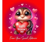 Valentines Day Card from Secret Admirer (Turtle) - Romantic Love Partner Boyfriend Girlfriend Husband Wife Cute Premium Quality Blank Inside Envelope Included Uk Designed