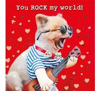 Valentines Day Card General Dog and Guitar
