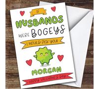 Valentine's Day Card Personalised Husband Bogeys I'd Pick You Funny | Custom Card Personalised Cards, For Husband, For Him, Funny, Valentine's Day