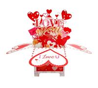 Valentines Day Card Pop Up 3D Greeting Loved Card Romantic Valentines Card for Her Valentines Gifts Card for Birthday, Wedding, Valentine's Day