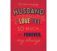 Valentines Day Card, To My Amazing Husband - 10 x 7 inches - Piccadilly Greetings