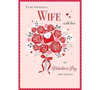 Valentines Day Card, To My Wonderful Wife - 10 x 7 inches - Piccadilly Greetings