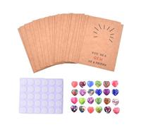 Valentines Day Cards - 2.36x3.15'' 24 Pieces Rock Exchange Greeting Card, Crystal Heart-Shape Cards, For Kids Friends Classmates School Offices Birthday Classrooms Travels Holiday